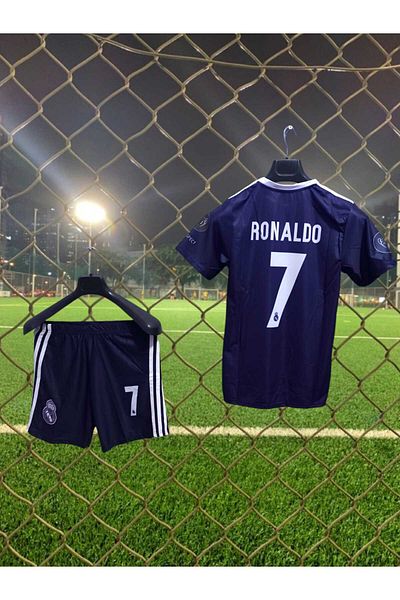 After Party Ronaldo Cr7 violet-turcoaz-roșu-negru Tricou de fotbal pentru copii șosete+brățară cadou AG-1