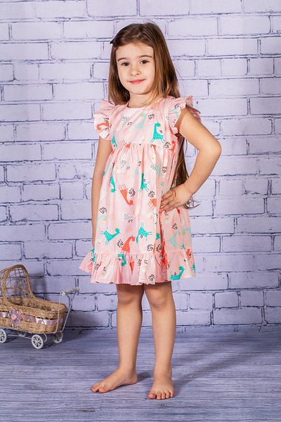 Mininio Rochie țesătă cu volane cu modele pentru fete