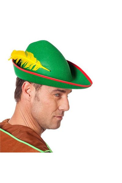 Skygo Green Robin Hood Hat with Yellow Feather