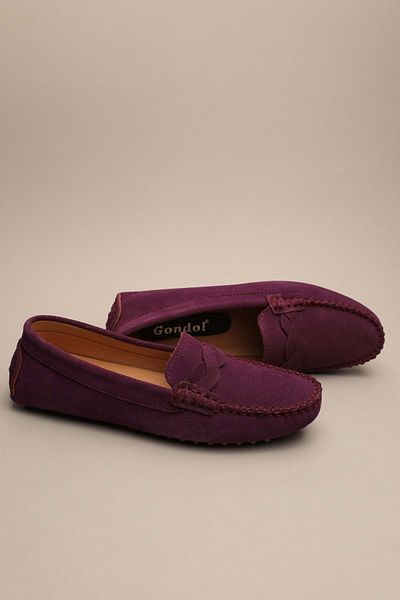 Gondol Women's Genuine Leather Classic Loafer Purple 38 Ttx.70119