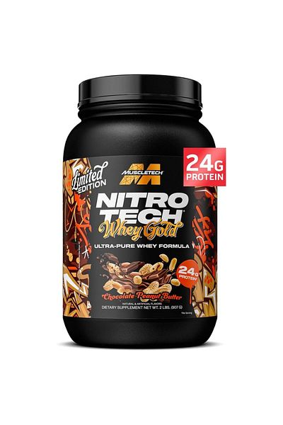 MUSCLETECH Nitro Tech Whey Gold, Chocolate Peanut Butter, 2 LB