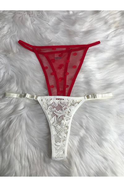 COLOR DE PIEL Women's Thong Panties Combination 2 Pcs