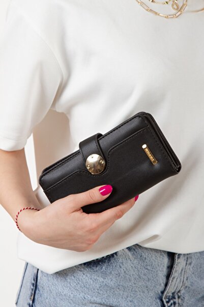 Eliza Women's Magnetic Card Holder and Wallet - Black