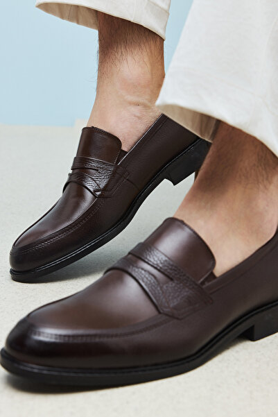 Ziya , Ανδρικά Παπούτσια Classic από γνήσιο δέρμα 1511027Z468 Καφέ