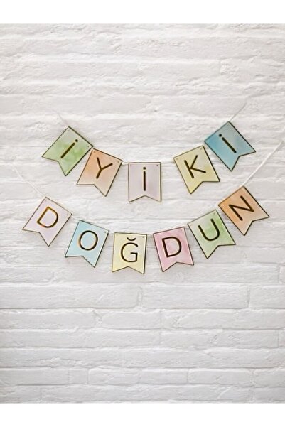 partince Macaron Colored Gold Written Happy Birthday Birthday Writing Banner