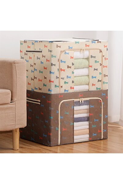 Flippy Foldable Storage Box, Flippy, 24 L, Oxford Canvas, 40x30x20 cm, Front Window, 2-Way Zipper Access Do