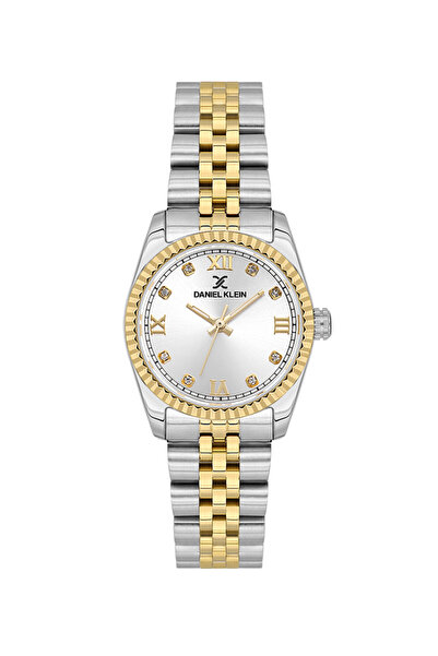 Daniel Klein Dke.1.10802-1 White Dial Gold Color Case Multicolor Cord 3 Atm Battery Women's Wristwatch