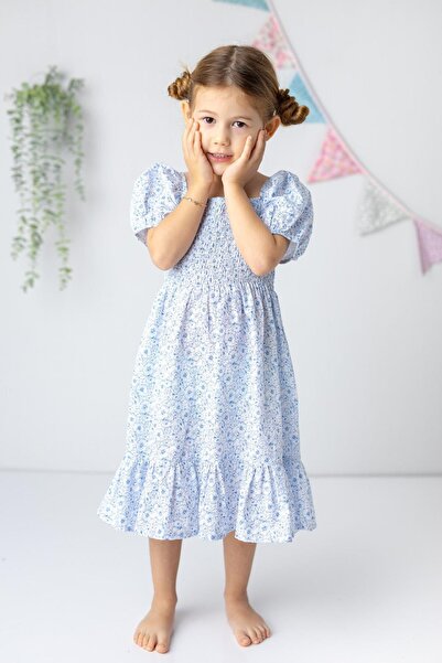 Zeyland Kız Çocuk Desenli Dokuma Midi Elbise