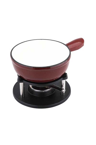 Carl Schmidt Sohn Cast iron fondue set ALPEN red