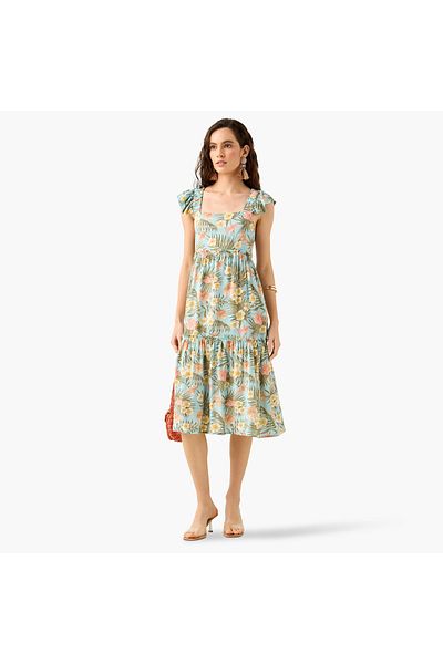 FAV Flower Print Viscose Cover-Up