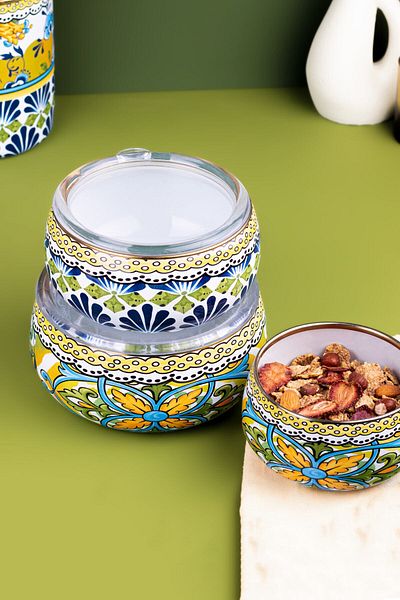 EMAYlab Selge 3-Piece Enamel Chubby Storage Container Set (CUSTOMABLE FOR ALL STOVE TYPES)