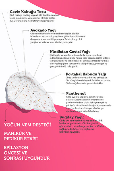 Laventin Tüy Azaltıcı ve -Besleyici Arındırıcı Nemlendirici Anında Batık Karşıtı El-Vücut Peelingi