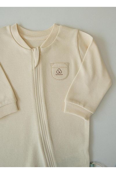 kitikate Organic New Basic Zippered Natural Jumpsuit