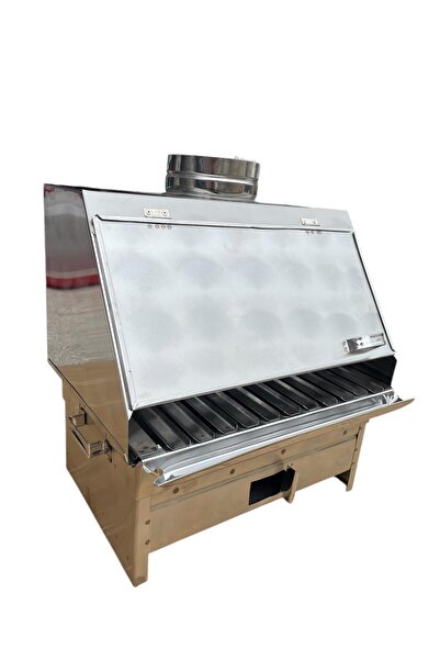 TOPSÖKEN Paslanmaz Bacalı Mangal 28 x 40 Cm Kapaklı Masaüstü