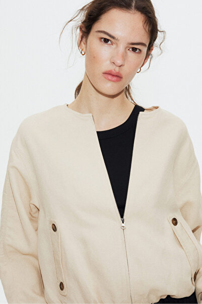 H&M Keten Karışımlı Pilot Ceketi