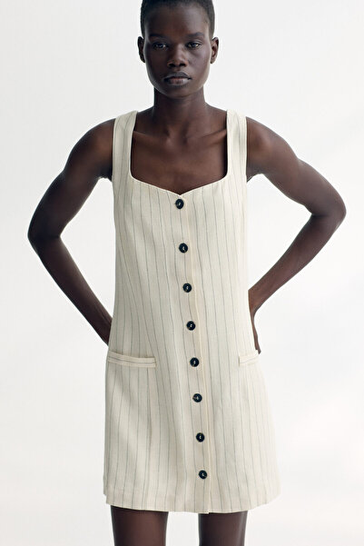 H&M Keten Karışımlı Kolsuz Elbise