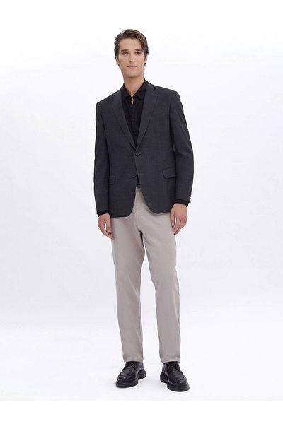 Kip Anthracite Patterned Regular Fit Eco-friendly Jacket