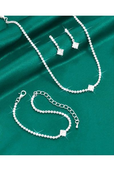 Mihra Aksesuar Necklace Earrings Bracelet Set of Three