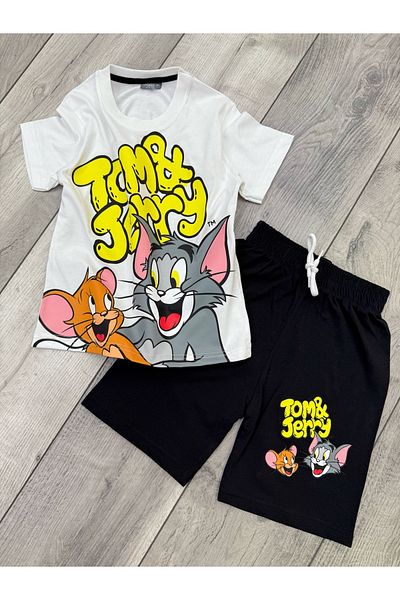 öykümgaleria Boy's Summer Top and Bottom Set with Shorts