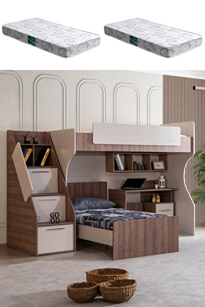 Setay Ranza, Milano Çift Kişilik Çalışma Masalı Modern Ranza + 2 Adet Comfort Yatak