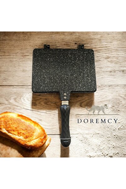 Doremcy Inner and Outer Granite Cast Iron Stove Top Handheld Toaster and Pan