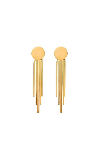 Siya Silver Non-Tarnish Steel Long Tassel Round Earrings-Thin Size 9 cm