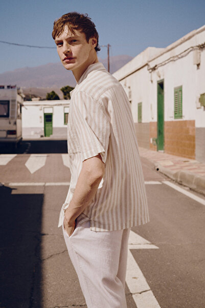 H&M Keten Karışımlı Pantolon Relaxed Fit