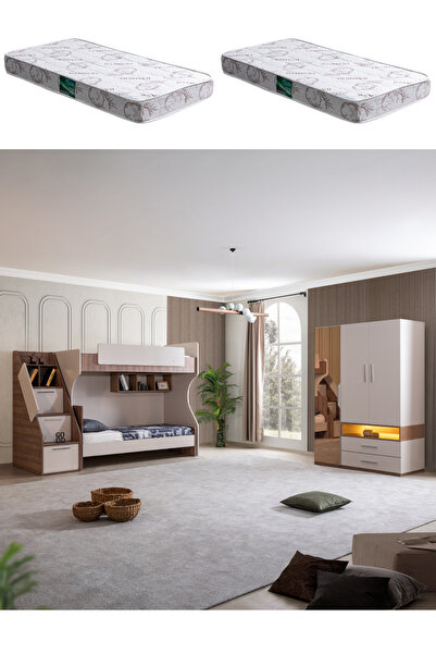 Setay Ranza, Milano 2li Ranza 3 Kapaklı Dolap 2 Adet Comfort Yatak