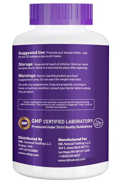 NBL Natural Super Collagen 270 Tablets Collagen Type 1 & 3 with Vitamin C & Biotin