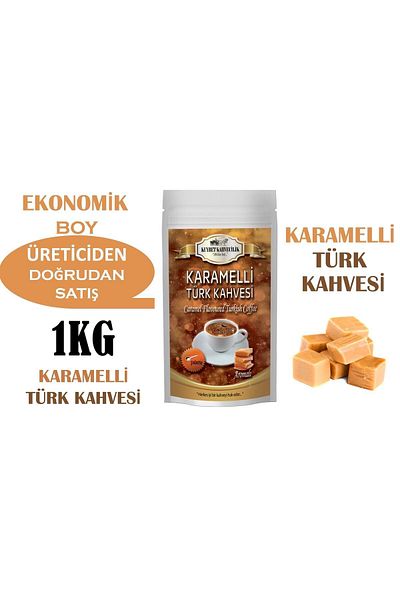 KUYBET 1 Kg Turkish Coffee with Caramel Economic Size