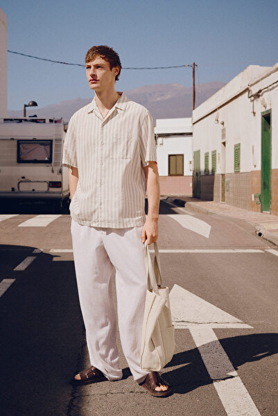 H&M Keten Karışımlı Pantolon Relaxed Fit