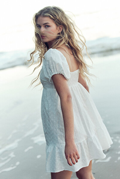 H&M Kabarık Kollu Elbise