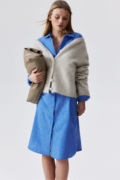 H&M Keten Karışımlı Gömlek Elbise