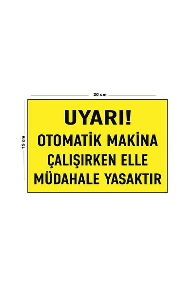 Lucena Metal Warning Automatic Machinery Prohibited Hand Intervention While Working 15 cm X 20 cm Warning Sign Diversion