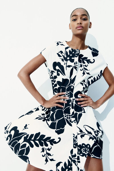 H&M Önü Düğmeli Pamuklu Elbise