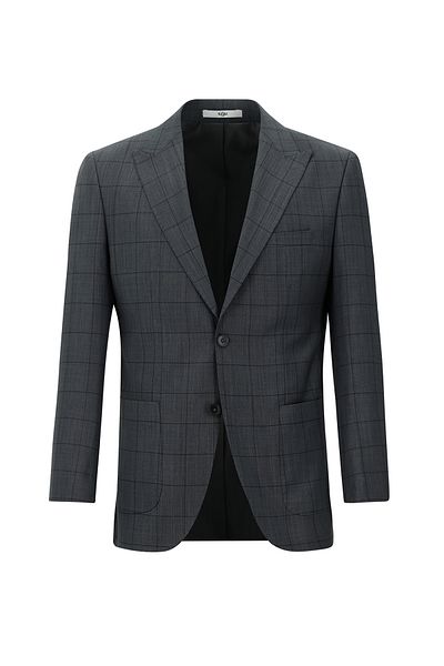 Kiğılı Costum slim din lână în carouri
