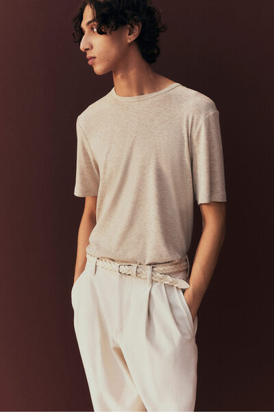 H&M Lyocell Karışımlı Tişört Regular Fit