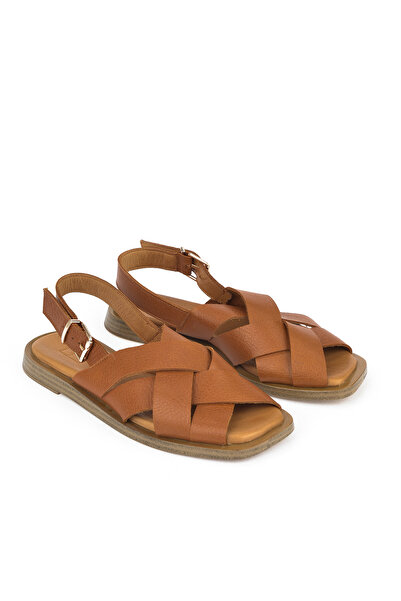 Ziya , Genuine Leather Women's Sandals 1511033 Z25014 Tan
