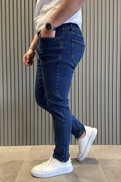 MİSHAR İTALİA Тъмносини мъжки дънки с цип Slim Fit
