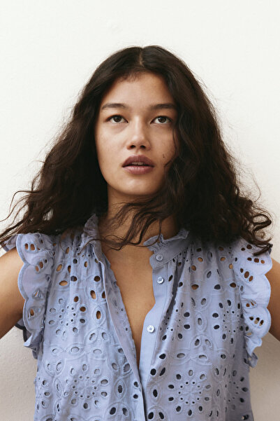 H&M Nakış İşlemeli Elbise