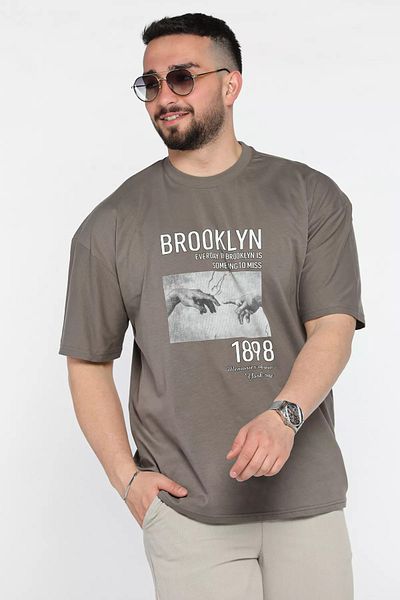 MİSHAR İTALİA Ανδρικό μπλουζάκι με στάμπα Mink Oversize