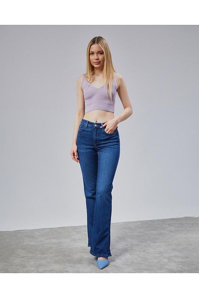 soBasic Spanish High Waist Colorfast Blue Snow Wash Jeans Recovery Jeans