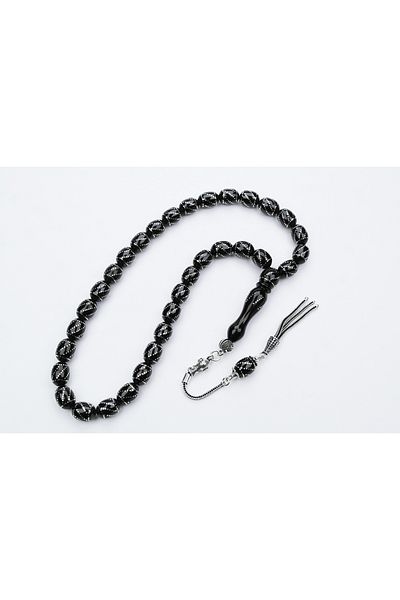 Skygo Oltu Stone Beyzi Circled Twist Embroidered Rosary