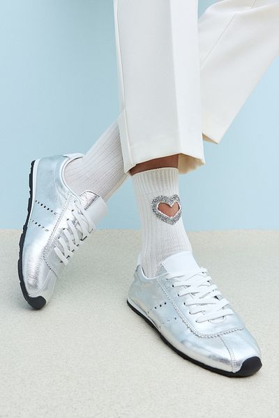 Ziya Tenis de damă din piele naturală argintiu 1511035 Z6300