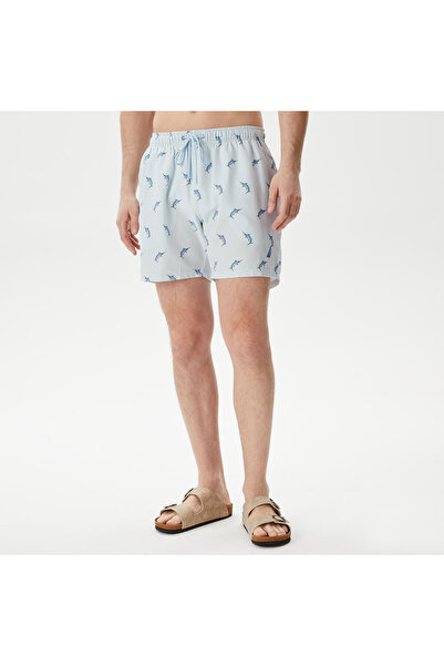 Nautica Erkek Mavi Standart Fit Mayo Şort