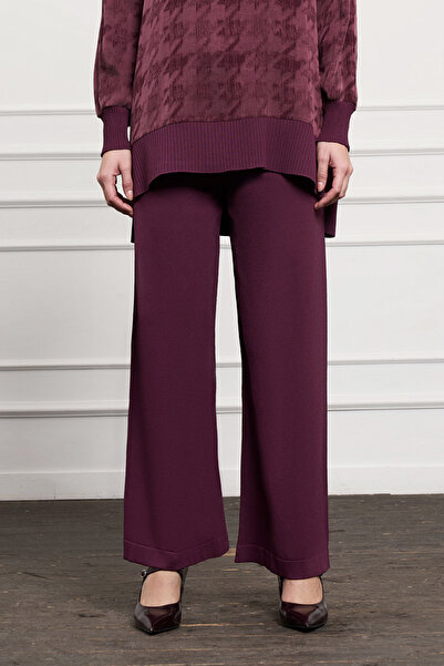 Nuss Παντελόνι Mercerized με φαρδύ πόδι 002 Plum