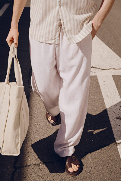 H&M Keten Karışımlı Pantolon Relaxed Fit