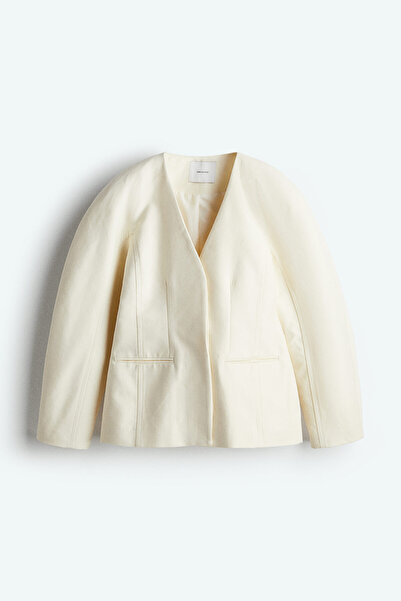 H&M Yakasız Gabardin Blazer