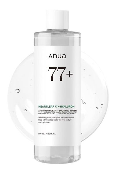 ANUA Heartleaf 77 Soothing Toner, pH 5.5, Calming & Purifying (500ml / 16.9 fl.oz.)