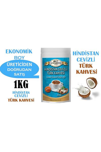 KUYBET 1 Kg Turkish Coffee with Coconut Economical Size